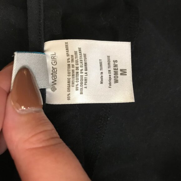 PATAGONIA WATER GIRL - WOMEN'S MEDIUM - BLACK V NECK ORGANIC COTTON DRESS - Picture 8 of 8